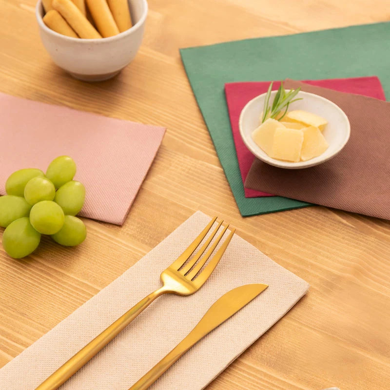 Servilleta Postre Papel Punta Punta 25 x 25 cm Burdeos (1200 uds)