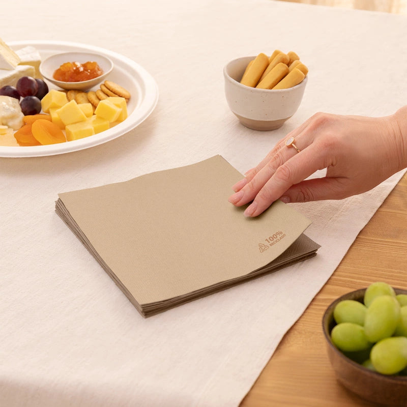 Servilleta Postre Papel Punta Punta 25 x 25 cm Kraft (50 uds)