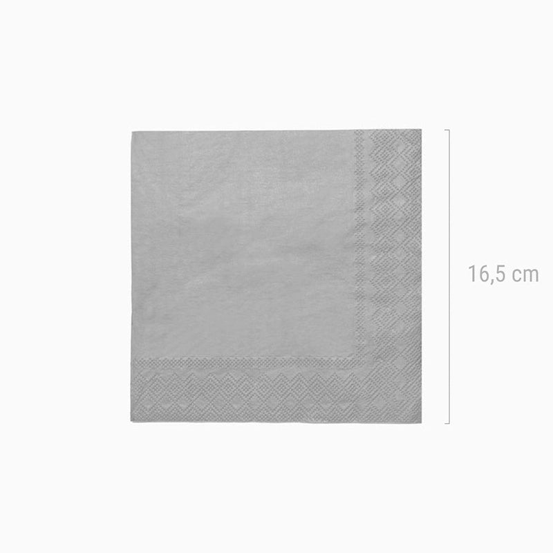 Servilleta Doble Capa Papel Metalizada  33 x 33 cm Plata (30 uds)