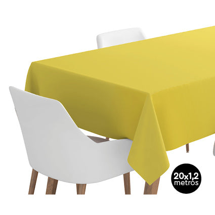 Rollo Mantel Papel 1.20 x 20 m Amarillo (9 uds)