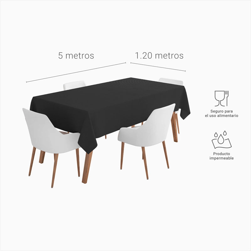 Rollo Mantel TNT 1.20 x 5 m Negro (16 uds)