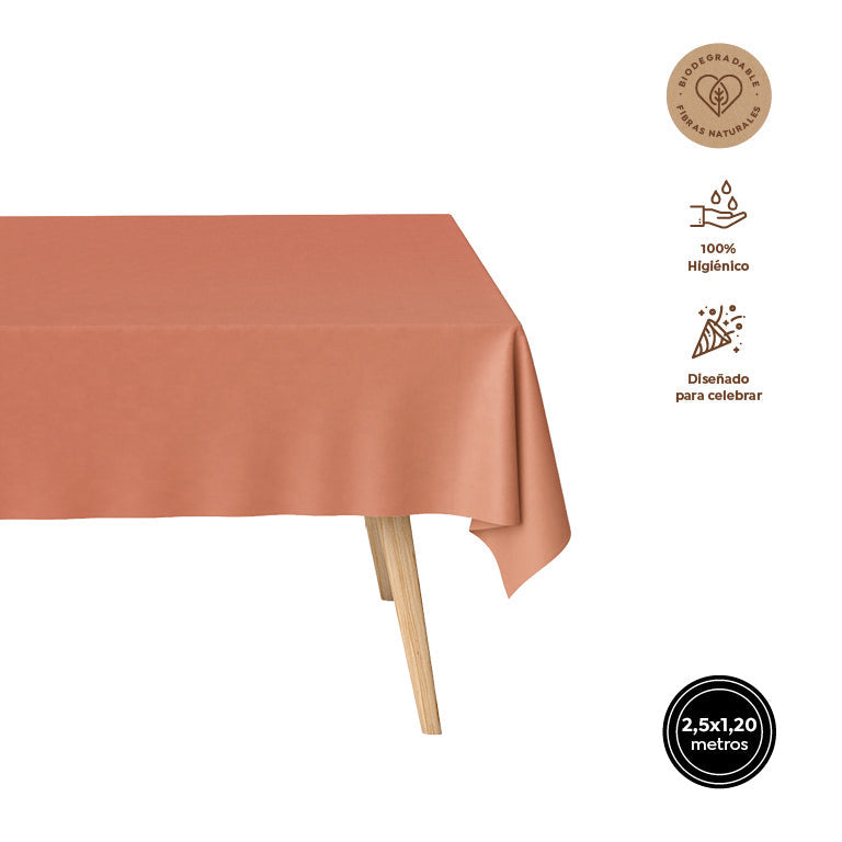 Rollo Mantel Papel Impermeable Metalizado 1.20 x 2.50 m Oro Rosa (30 uds)