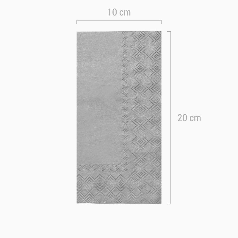 Servilleta Rectangular Metalizada Plata