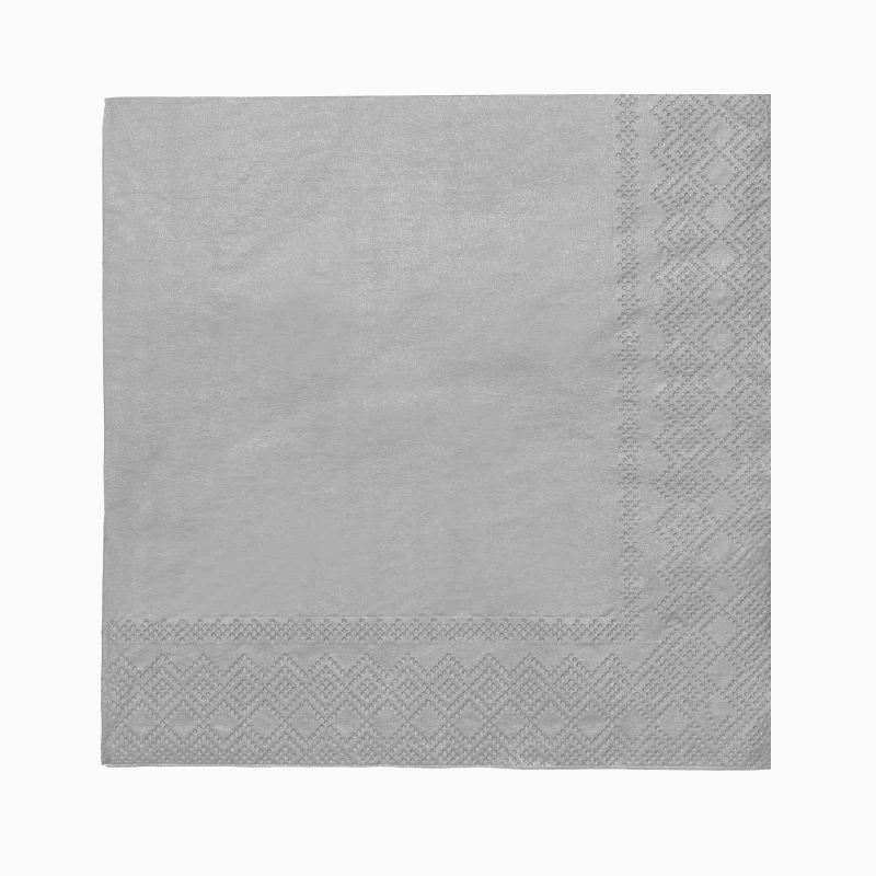 Servilleta Punta Punta 40x40 cm Plata 720 uds