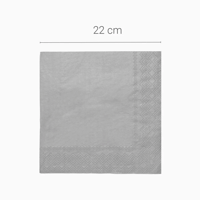 Servilleta Punta Punta 40x40 cm Plata 720 uds