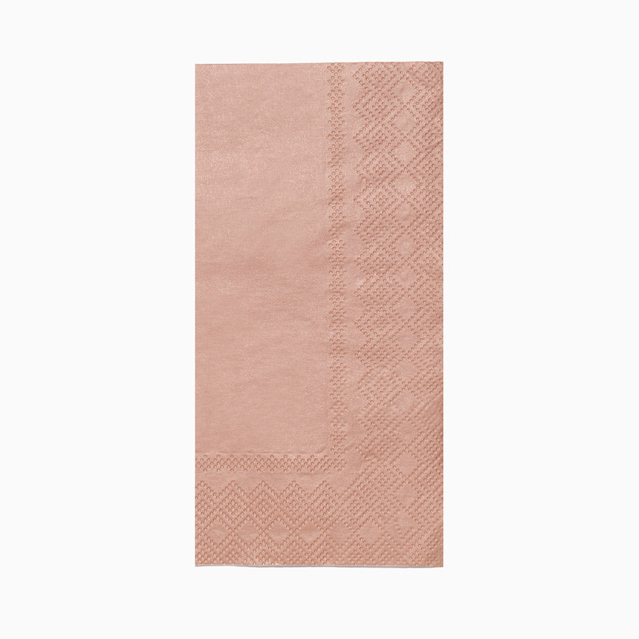 Servilleta Doble Capa Papel Metalizada 40 x 40 cm Plegado 1/8 Oro Rosa (480 uds)