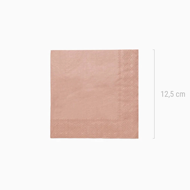 Servilleta Doble Capa Metalizada Oro Rosa