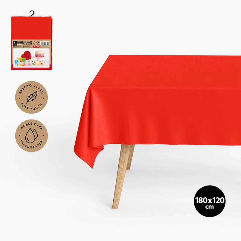 Mantel Papel Plegado Impermeable 1.20 x 1.80 m Rojo (108 uds)