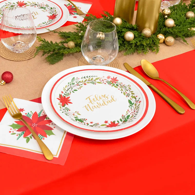 Mantel Papel Plegado Impermeable 1.20 x 1.80 m Rojo (108 uds)