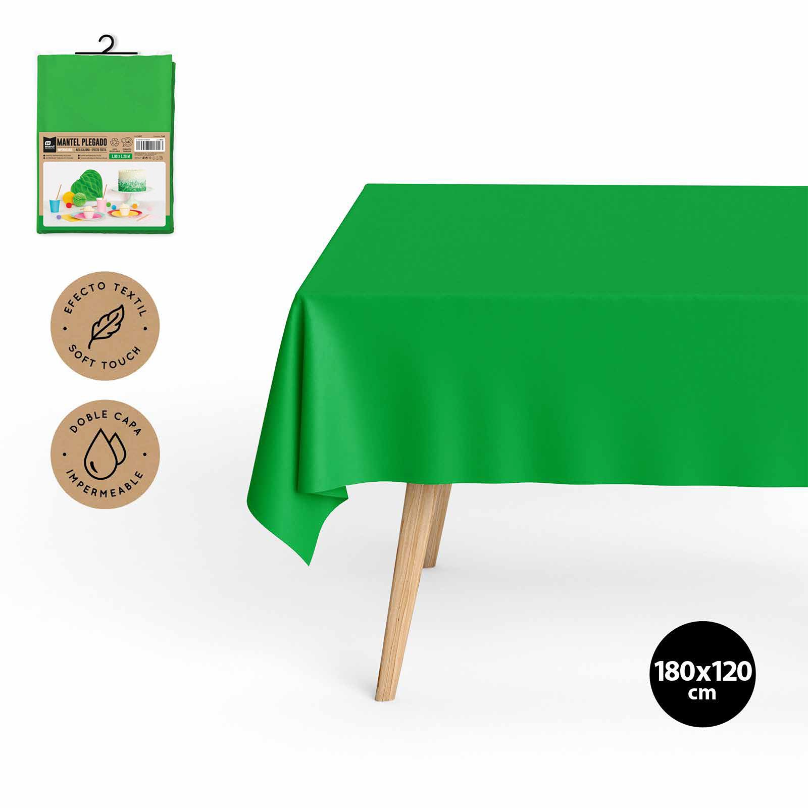 Mantel Papel Plegado Impermeable 1.20 x 1.80 m Verde (108 uds)