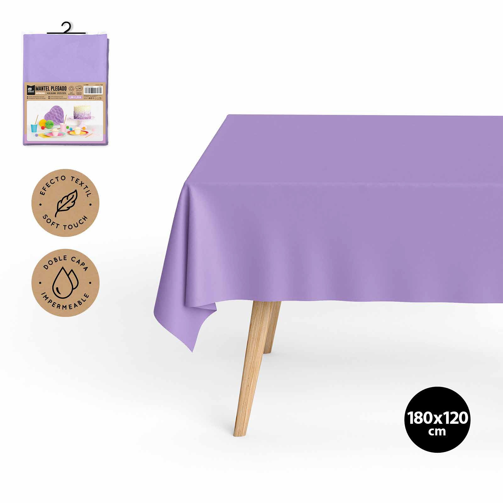 Mantel Papel Plegado Impermeable 1.20 x 1.80 m Lavanda (108 uds)