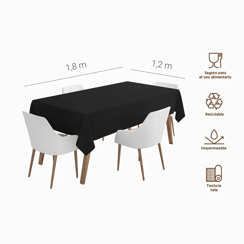 Mantel Papel Plegado Impermeable 1.20 x 1.80 m Negro (1 ud)