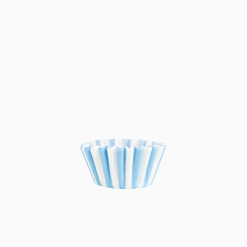 Molde Bombón Redondo Papel Rayas Ø 2.2 x 2 cm Azul Pastel