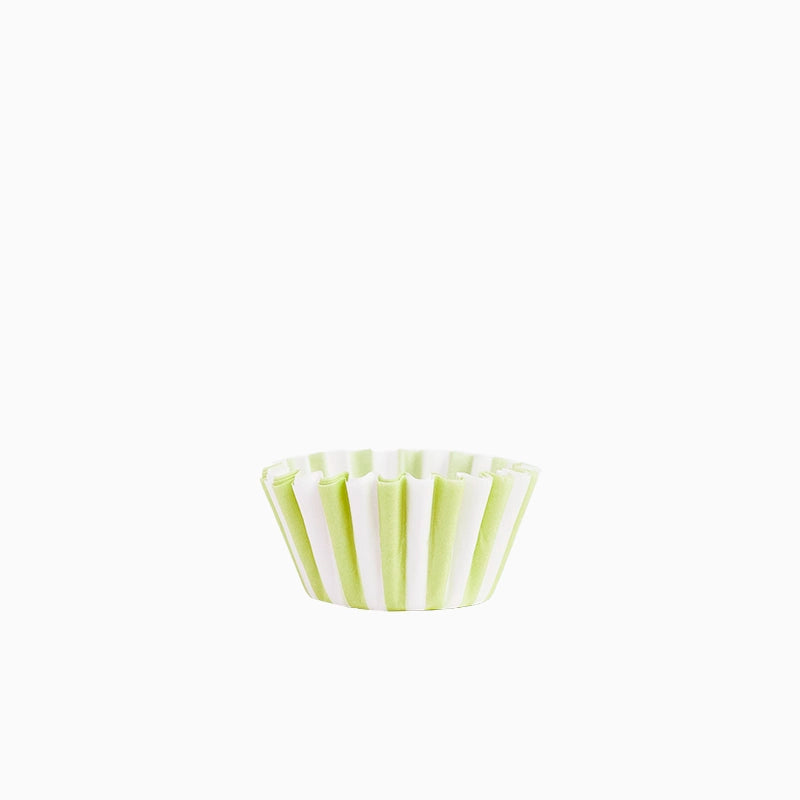 Molde Bombón Redondo Papel Rayas Ø 2.2 x 2 cm Verde Lima