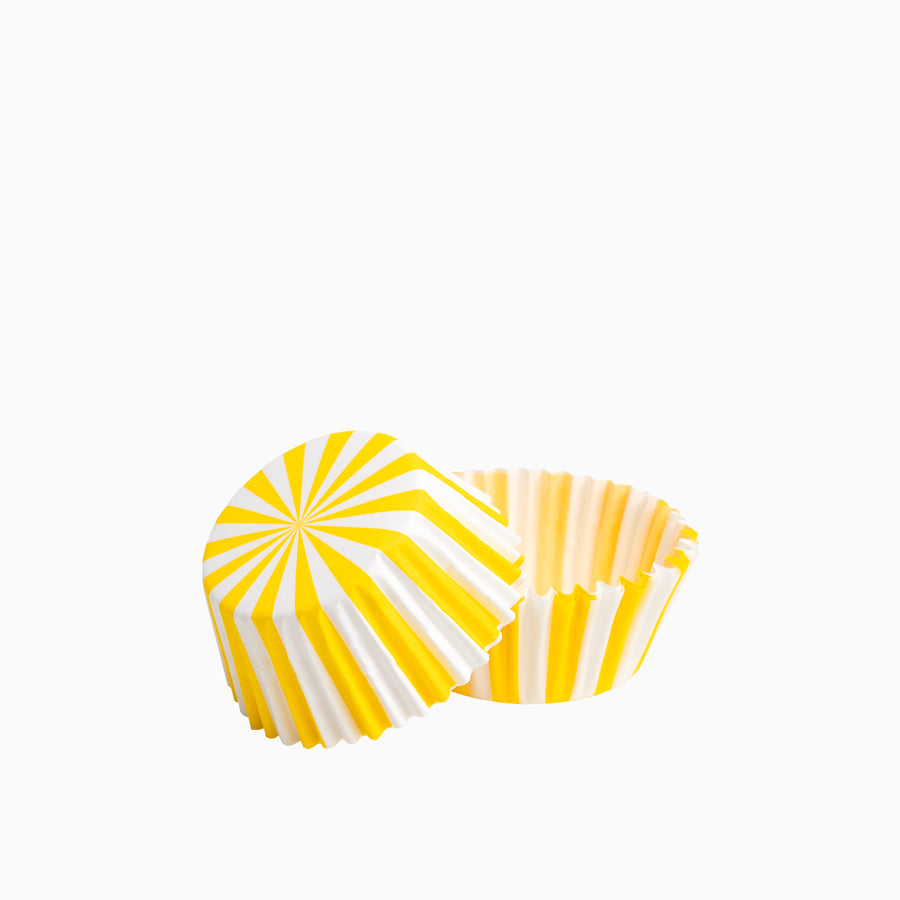 Molde Magdalena Redondo Papel Rayas Ø 4.4 x 2.8 cm Amarillo (60 uds)