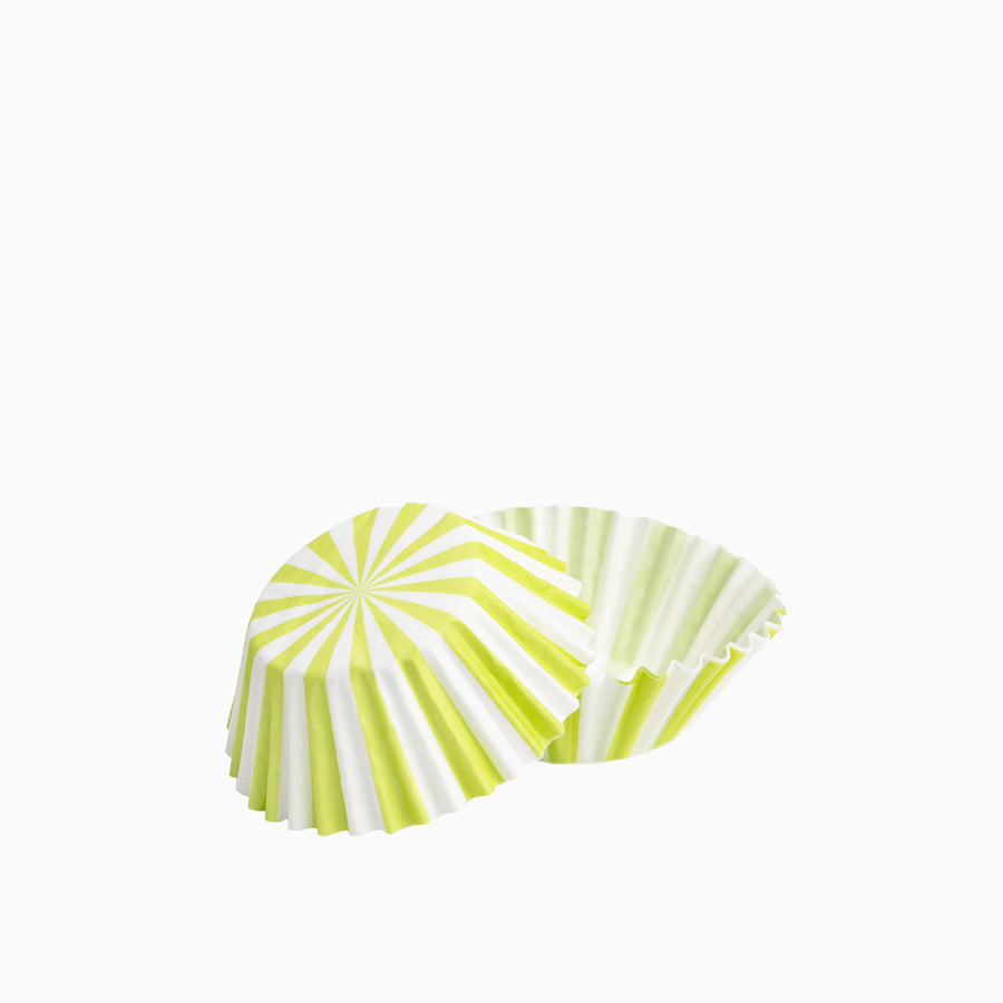 Molde Magdalena Redondo Papel Rayas Ø 4.4 x 2.8 cm Verde Lima (60 uds)
