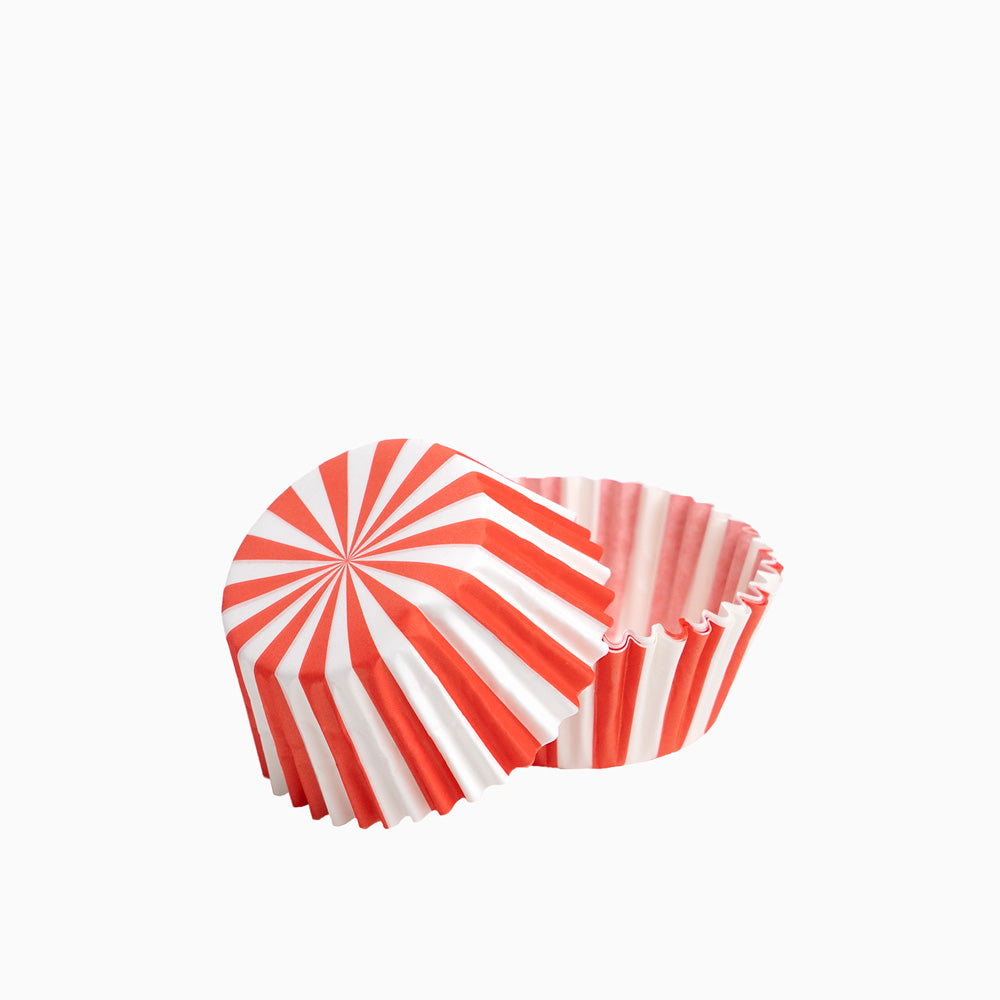 Molde Magdalena Redondo Papel Rayas Ø 4.4 x 2.8 cm Rojo (60 uds)