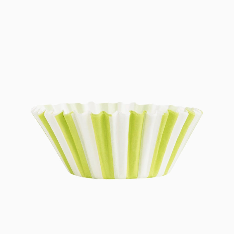 Molde Magdalena Redondo Papel Rayas Ø 5.2 x 3 cm Verde Lima (50 uds)