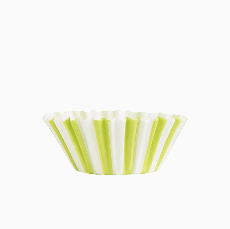 Molde Magdalena Redondo Papel Rayas Ø 5.2 x 3 cm Verde Lima (50 uds)