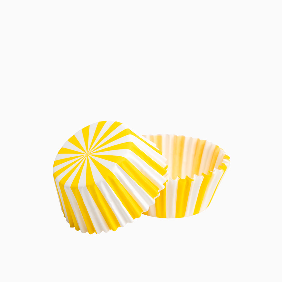 Molde Magdalena Redondo Papel Rayas Ø 5.2 x 3 cm Amarillo (50 uds)