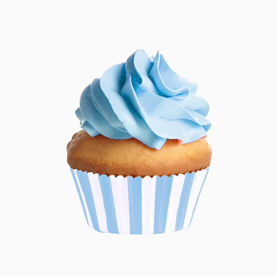 Molde Magdalena Redondo Papel Rayas Ø 5.2 x 3 cm Azul (50 uds)