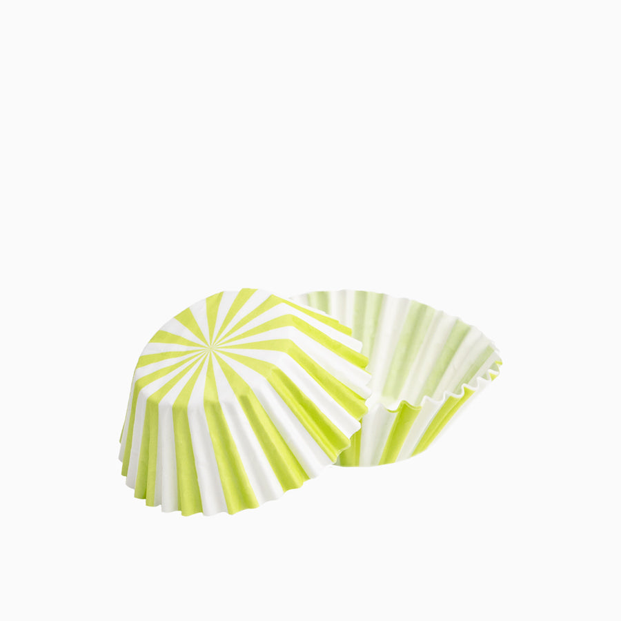 Molde Magdalena Redondo Papel Rayas Ø 5.2 x 3 cm Verde Lima (50 uds)