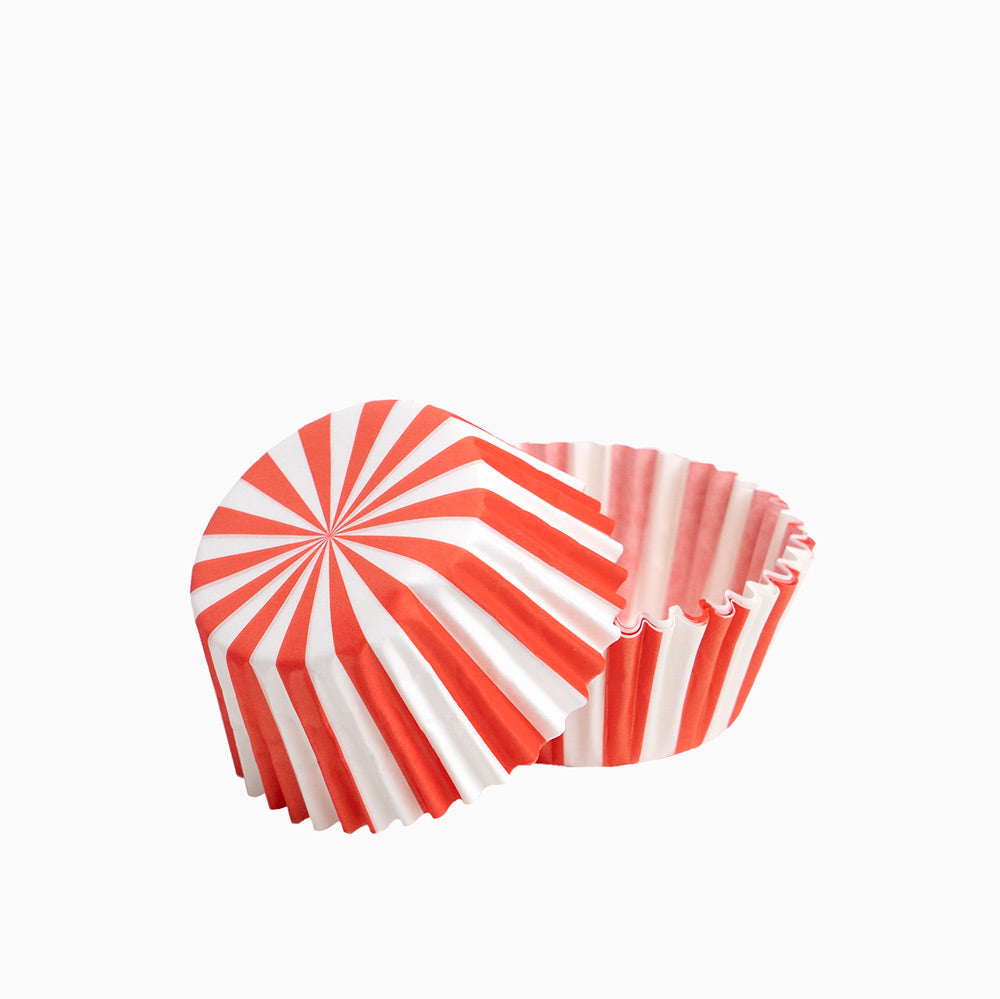 Molde Magdalena Redondo Papel Rayas Ø 5.2 x 3 cm Rojo (50 uds)