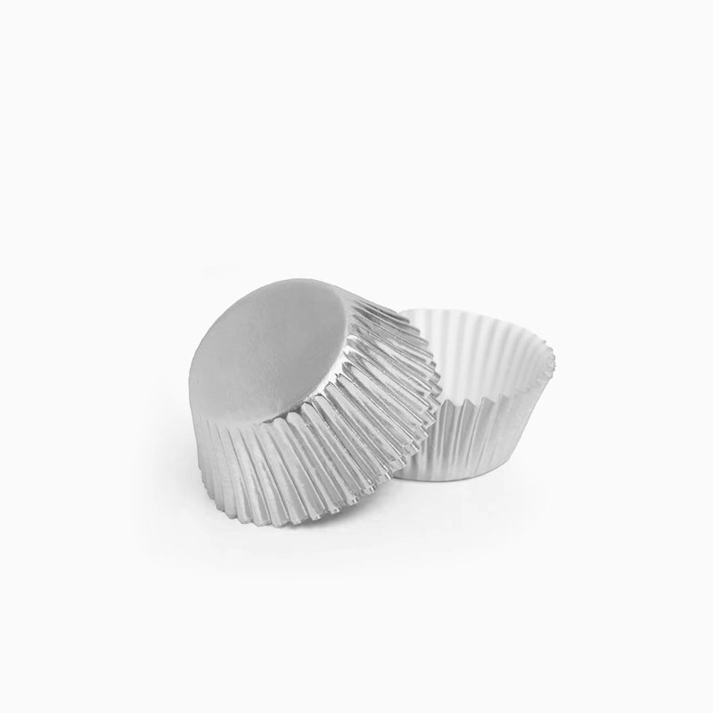 Molde Bombón Redondo Papel Metalizado Ø 2.2 x 2 cm Plata (40 uds)
