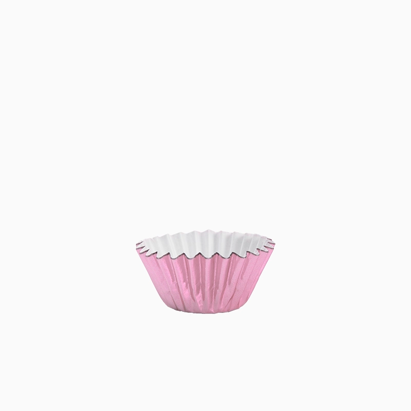 Molde Bombón Redondo Papel Metalizado Ø 2.2 x 2 cm Rosa (40 uds)