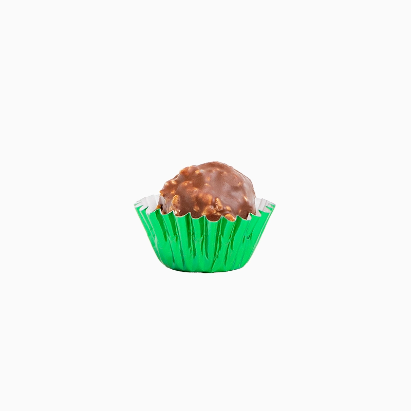Molde Bombón Redondo Papel Metalizado Ø 2.2 x 2 cm Verde (40 uds)