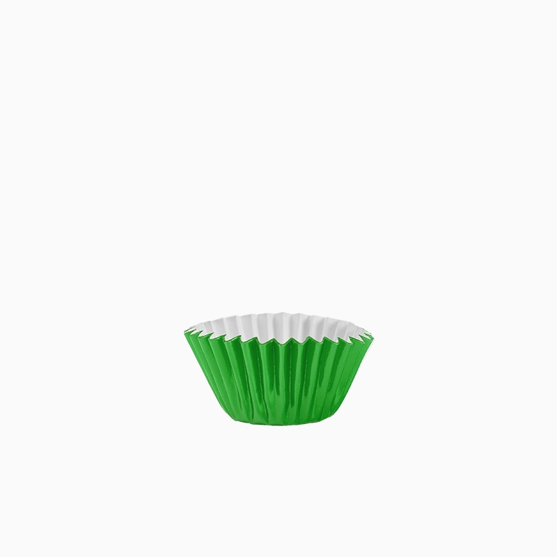 Molde Bombón Redondo Papel Metalizado Ø 2.2 x 2 cm Verde (40 uds)