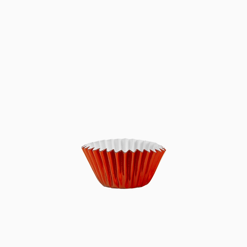 Molde Bombón Redondo Papel Metalizado Ø 2.2 x 2 cm Rojo (40 uds)