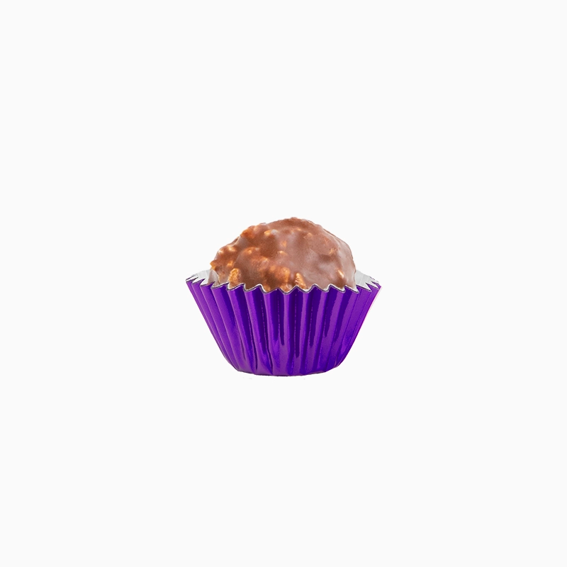 Molde Bombón Redondo Papel Metalizado Ø 2.2 x 2 cm Morado (40 uds)