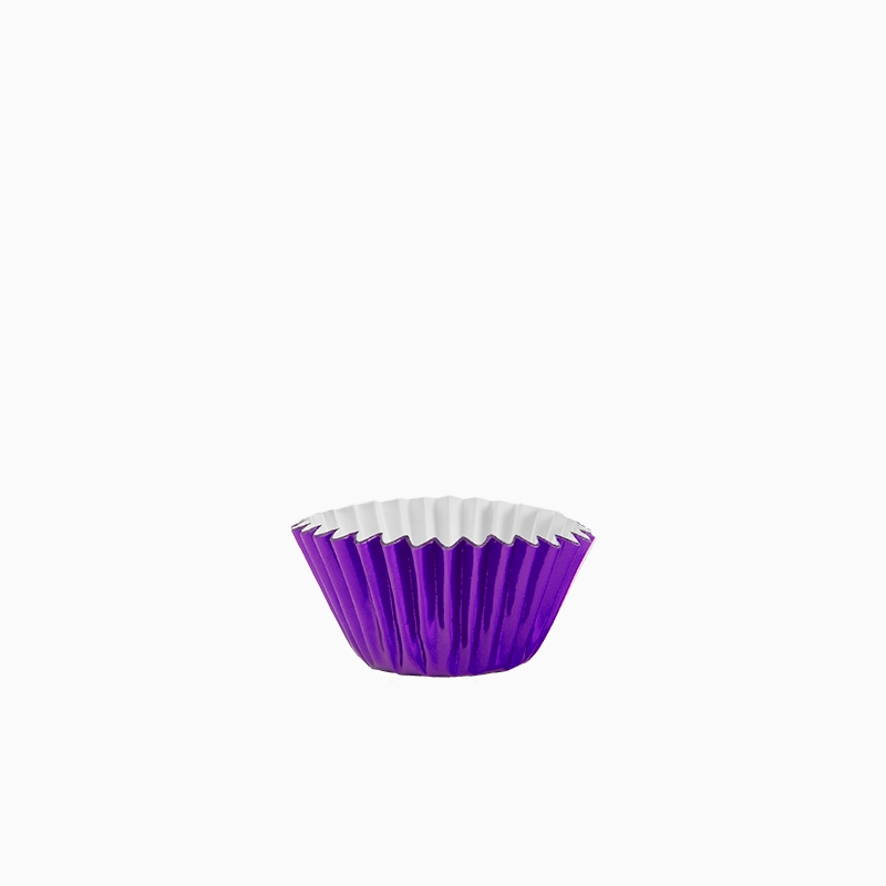 Molde Bombón Redondo Papel Metalizado Ø 2.2 x 2 cm Morado (40 uds)