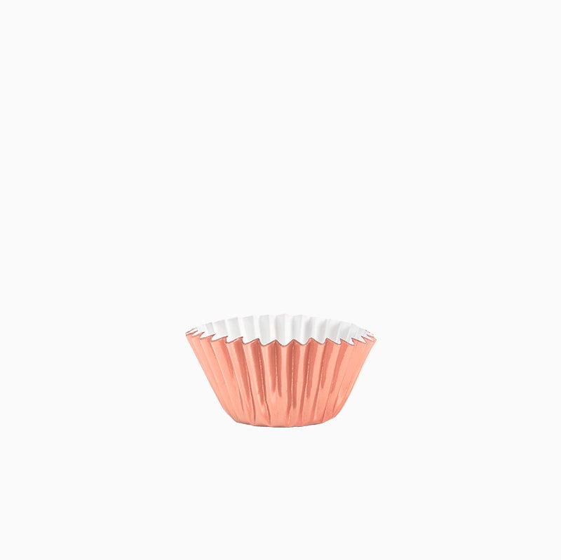 Molde Bombón Redondo Papel Metalizado Ø 2.2 x 2 cm Oro Rosa (40 uds)