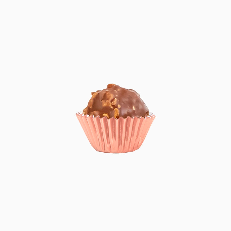 Molde Bombón Redondo Papel Metalizado Ø 2.2 x 2 cm Oro Rosa (40 uds)