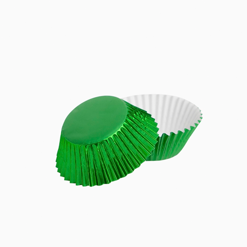 Molde Magdalena Redondo Papel Metalizado Ø 4.4 x 2.8 cm Verde (30 uds)