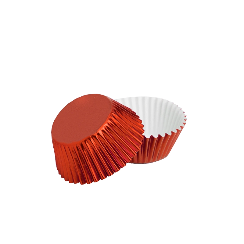 Molde Magdalena Redondo Papel Metalizado Ø 4.4 x 2.8 cm Rojo (30 uds)