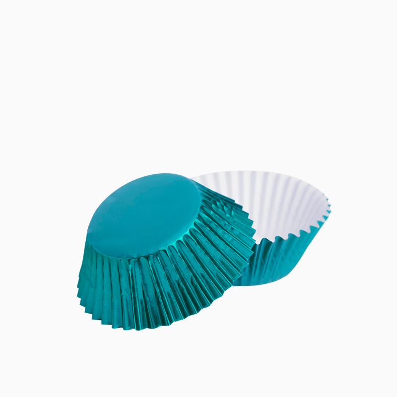 Molde Magdalena Redondo Papel Metalizado Ø 5.2 x 3 cm Azul (20 uds)