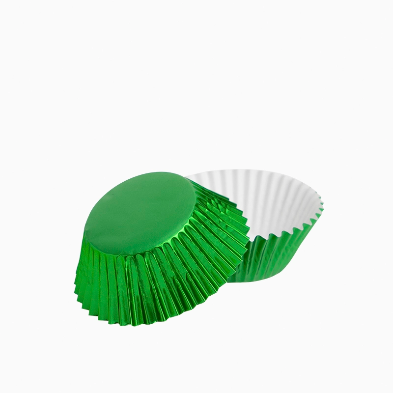 Molde Magdalena Redondo Papel Metalizado Ø 5.2 x 3 cm Verde (20 uds)
