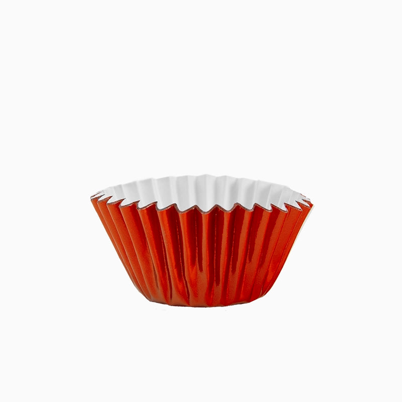 Molde Magdalena Redondo Papel Metalizado Ø 5.2 x 3 cm Rojo (20 uds)