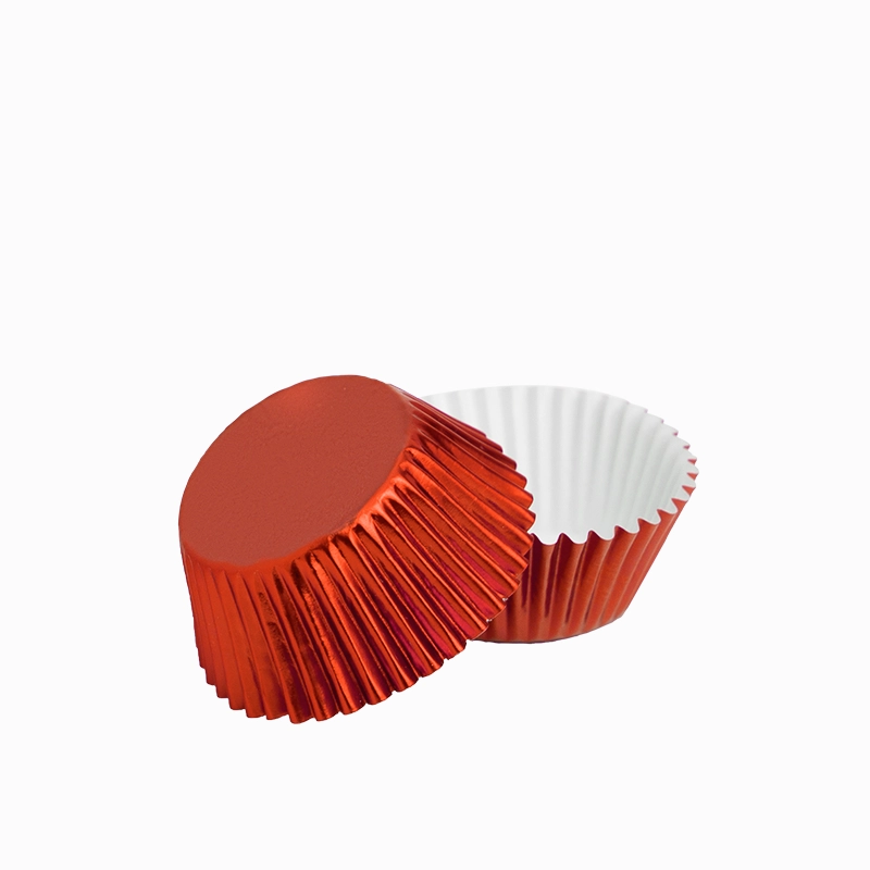 Molde Magdalena Redondo Papel Metalizado Ø 5.2 x 3 cm Rojo (20 uds)