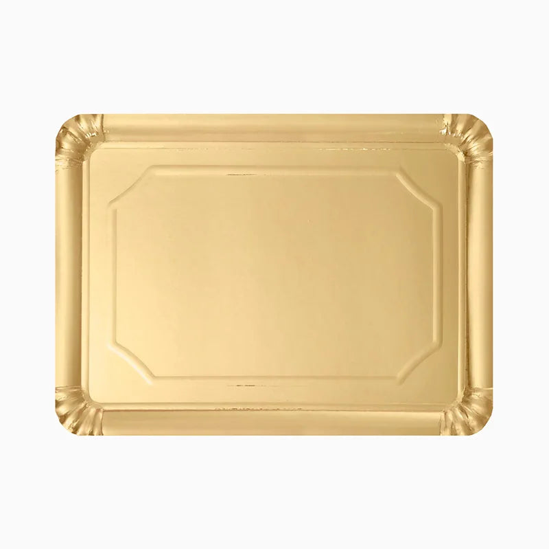 Bandeja Rectangular Cartón Metalizada 34 x 42 cm Oro (50 uds)
