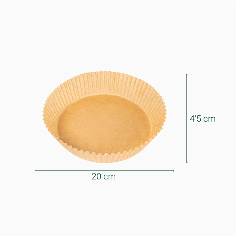 Molde Papel Siliconado Cuadrado AirFryer Ø 20x4,5 cm 20 Uds