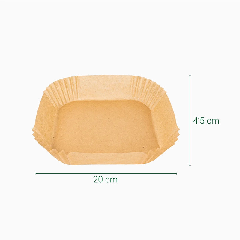 Molde Papel Siliconado Cuadrado AirFryer 20 x 20 x 4,5 cm 1200 Uds