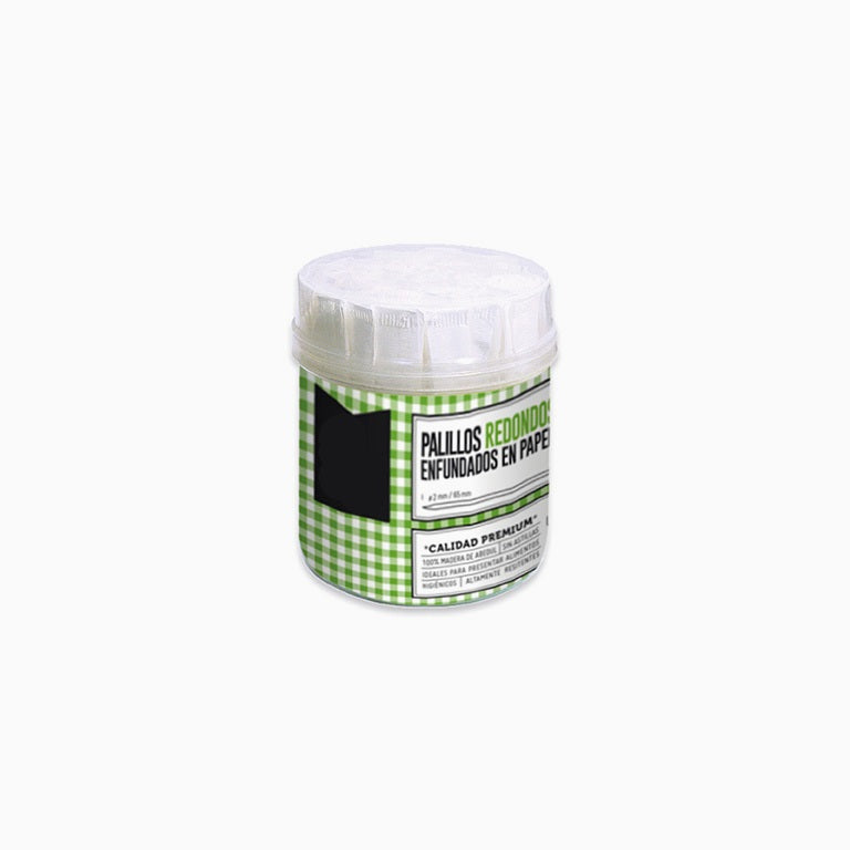 1 Bote Palillos Redondos Madera Ø 2 mm x 6.5 cm (9600 uds)