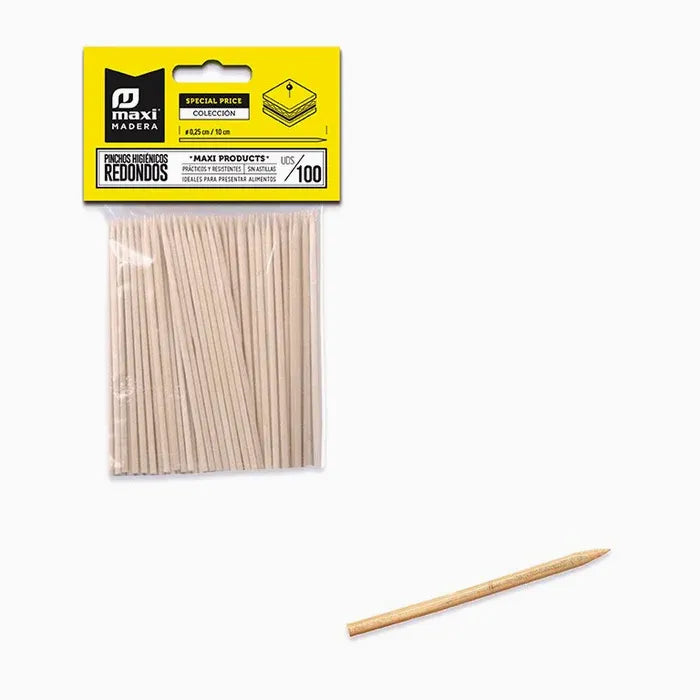 Brocheta Bambú Redondo Ø 0.25 cm x 10 cm (100 uds)
