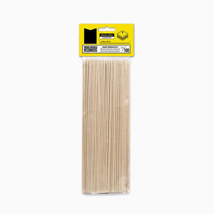 Brocheta Bambú Redondo Ø 0.25 cm x 25 cm (100 uds)