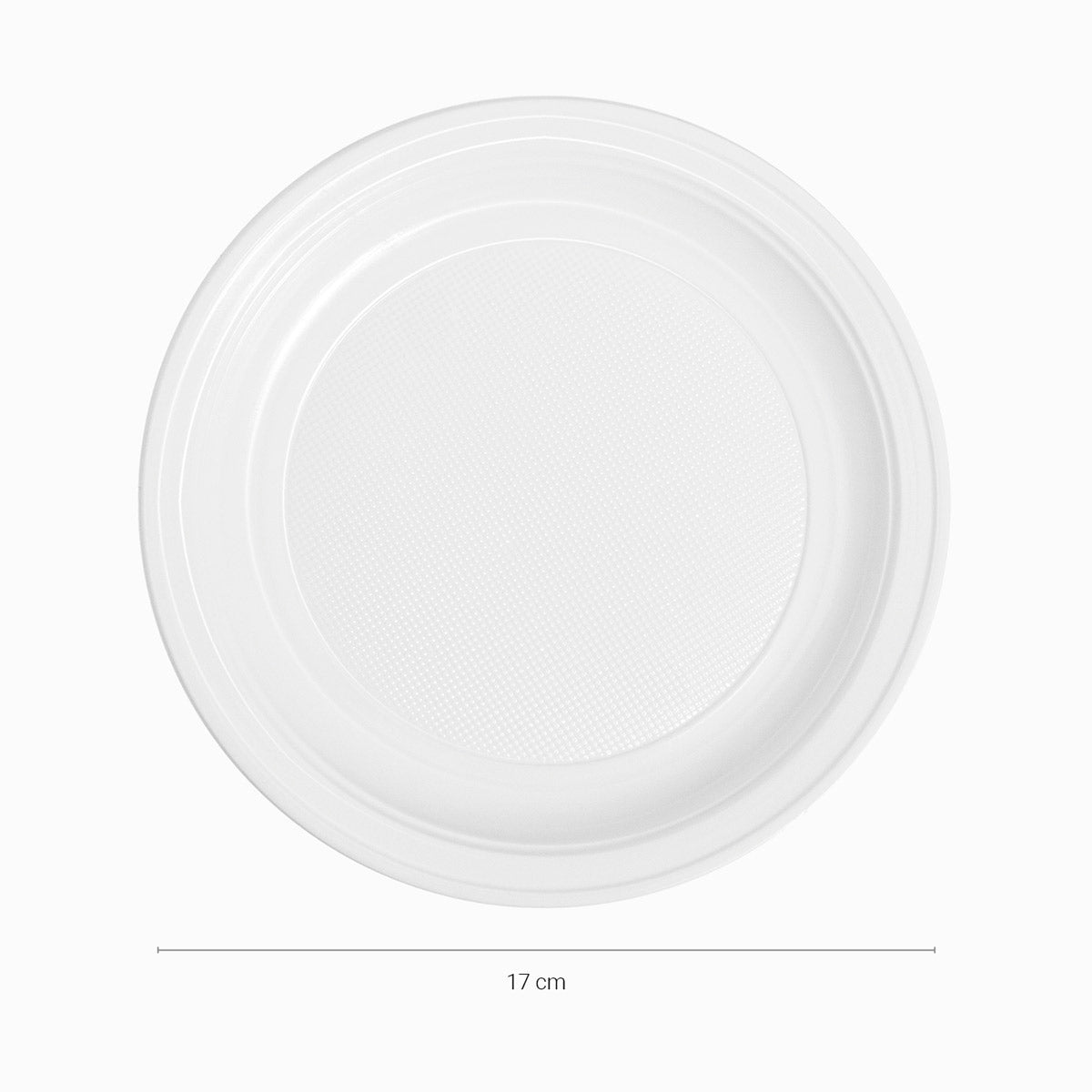 Plato Plástico Llano Redondo Postre Ø 17 cm Blanco