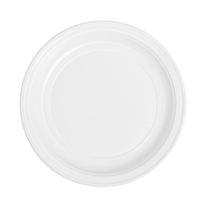 Plato Plástico Reutilizable PS Llano Redondo Ø22 cm Blanco 100 uds